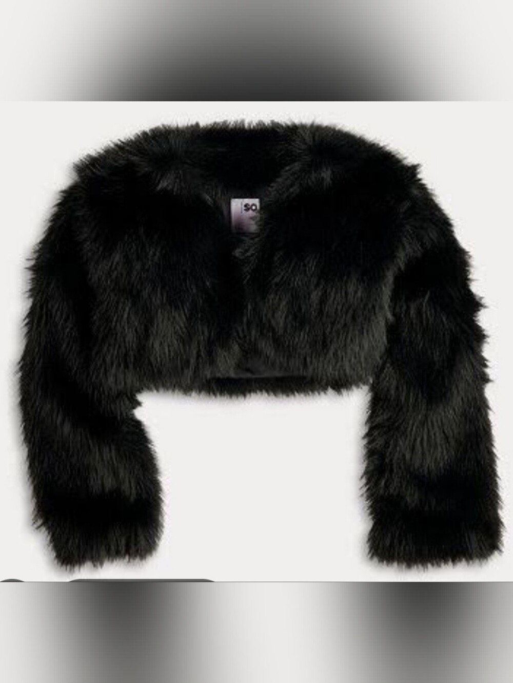 SO Black Faux Fur Bolero